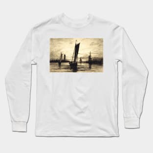 Sunset on the East River, Henry Farrer 1879 Long Sleeve T-Shirt